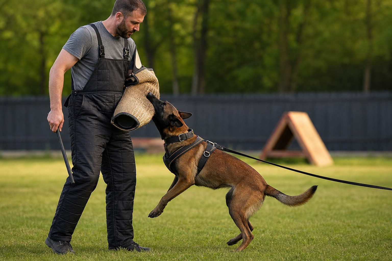 Handler with a working dog